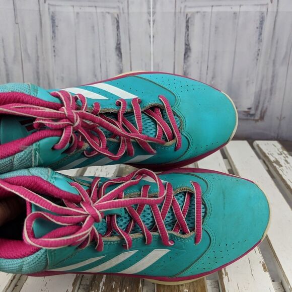 Adidas kids Q16038 shoes hi-tops sneakers green pi - Picture 7 of 8